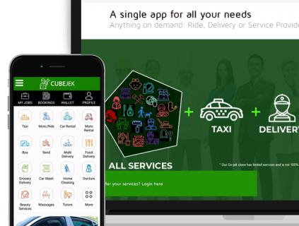 Hammer the blowing competition easily by Gojek like app development logo
