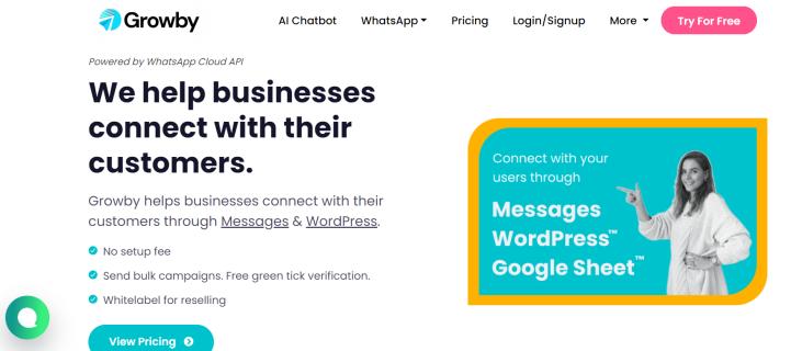 Growby WhatsApp Marketing Software - Startup logo and branding