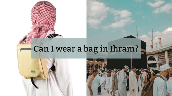 Can I wear a bag in Ihram logo