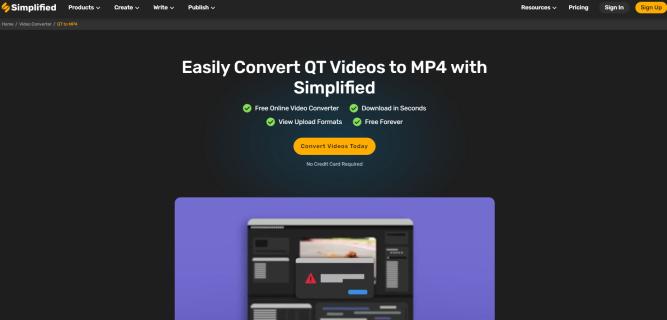 Simplified: Convert QT video to MP4 Format with Ease and Simplicity - Startup logo and branding
